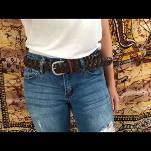 Simple Brown Braided Belt